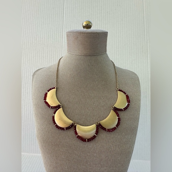 Vintage Gold and Red Statement Necklace - Picture 3 of 14
